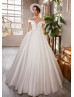 Pearl Beaded Ivory Satin Royal Wedding Dress